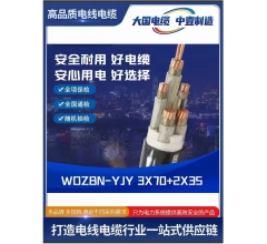 WDZBN-YJY 3X70+2X35低煙無鹵阻燃電纜